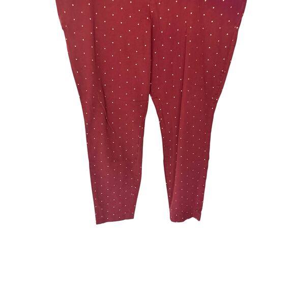 Old Navy Plus Burgundy Rose Gold Polka Dot Work Pixie Ankle Pants Size 20 - Picture 8 of 14